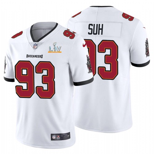 Men's Tampa Bay Buccaneers #93 Ndamukong Suh White NFL 2021 Super Bowl LV Limited Stitched Jersey